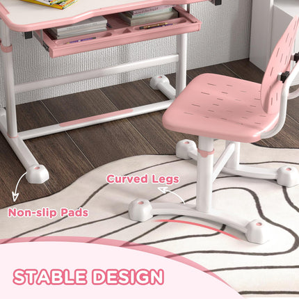 Height Adjustable Kids Desk and Chair Set, School Study Writing, Reading Table C