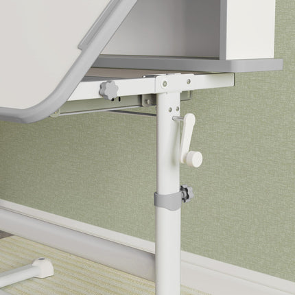 Height Adjustable Kids Desk and Chair Set with Tiltable Desktop - Grey