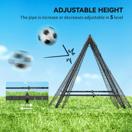 Double Sided Football Rebounder Net with 5 Adjustable Angles - Black