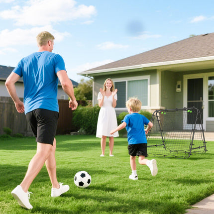Double Sided Football Rebounder Net with 5 Adjustable Angles - Black