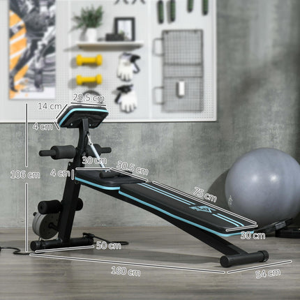 Adjustable Foldable Weight Bench with Padded Seat and Multi-Angle Backrest - Blue