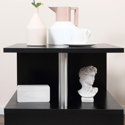 Wooden S Shape Cube Coffee Table 2 Tier Storage Shelves Organiser Office Bookcas