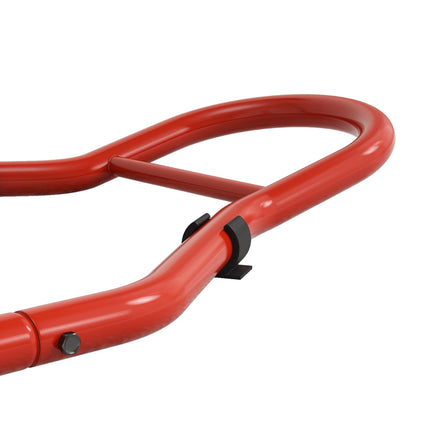 Rear Motorcycle Paddock Stand with U & L-Shaped Adapters for 10", 17", 18" Tyres, 200kg Capacity - Red