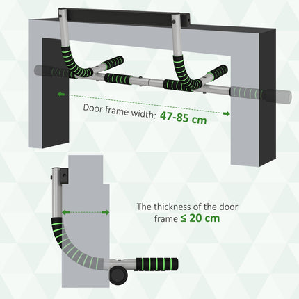 Home Fitness Doorway Pull Up Bar Solid Steel - Green