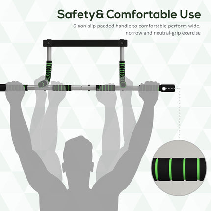 Home Fitness Doorway Pull Up Bar Solid Steel - Green