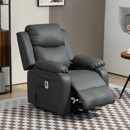 Riser and Recliner Chair with Massage, PU Leather Power Lift Chair for Elderly W
