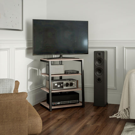 HiFi Stand with Four Adjustable Storage Shelves - Grey