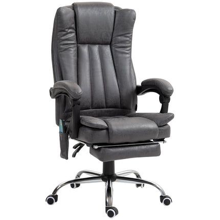 Six-Point Massage Chair, with Heat and Footrest - Dark Grey