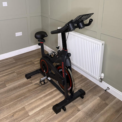Stationary Exercise Bike with 8kg Flywheel and Adjustable Seat - Black