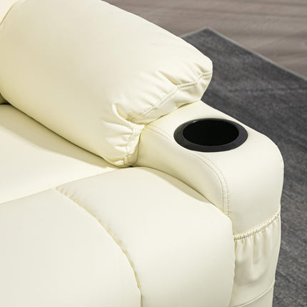 Manual Reclining Chair, Recliner Armchair with Swivel, Faux Leather, Footrest, C