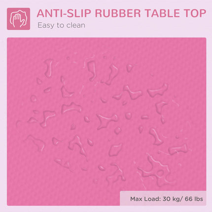 32" Foldable Adjustable Dog Grooming Table with Rubber Top and Fixed Arm - Pink