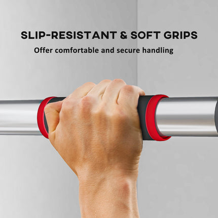 Adjustable Doorway Pull Up Bar for Home Gym Workouts - Black