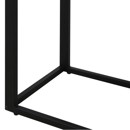 C-Shaped Side Table, Sofa End Table with Metal Frame, Accent Couch Table for Liv