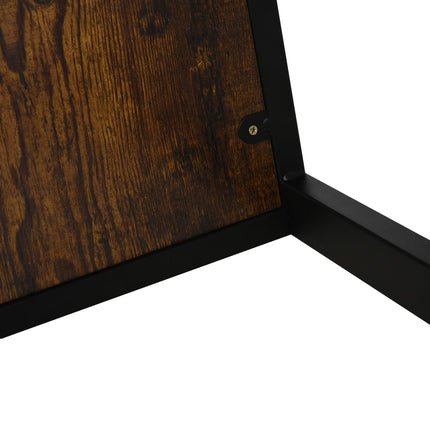 C-Shaped Side Table, Sofa End Table with Metal Frame, Accent Couch Table for Liv