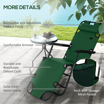 2 Pack 2 in 1 Sun Lounger Folding Reclining Chairs Garden Outdoor Camping Adjust