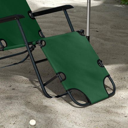 2 Pack 2 in 1 Sun Lounger Folding Reclining Chairs Garden Outdoor Camping Adjust