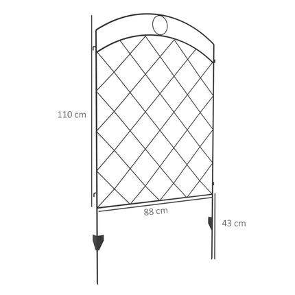 Decorative Garden Fence Panels 43in x 11.4ft 8PC Rustproof Steel Wire Animal Barrier - Black