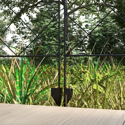 Decorative Garden Fence Panels 43in x 11.4ft 8PC Rustproof Steel Wire Animal Barrier - Black