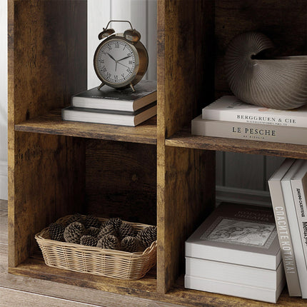 3-Tier 6-Cube Particle Board Storage Cabinet Bookcase Organizer - Rustic Brown