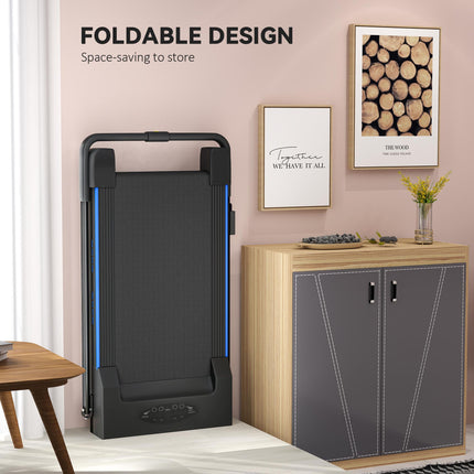 Motorised Folding Home Treadmill with LCD Monitor - Blue