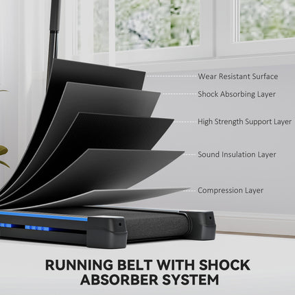 Motorised Folding Home Treadmill with LCD Monitor - Blue