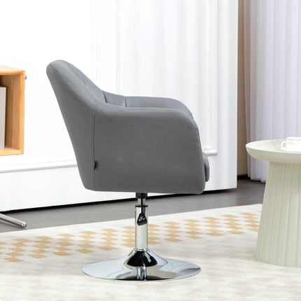 Swivel Microfibre Accent Chair with Adjustable Height, Lumbar Support & Armrests for Living Room, Bedroom, Office - Dark Grey