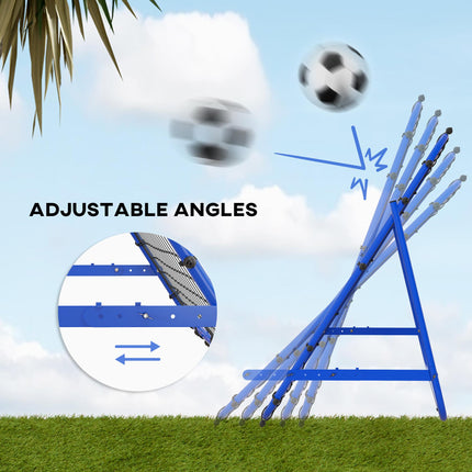 Adjustable Football Rebounder Net Kickback Target Goal for Teens and Adults - Blue