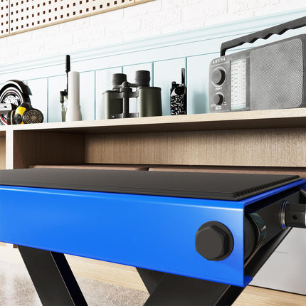 500KG Adjustable Motorcycle Lift Scissor Jack with Anti-Slip Wide Deck for Garage Use - Blue