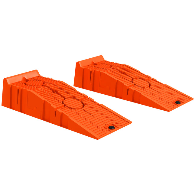 Heavy Duty 5 Ton Plastic Garage Car Service Ramps 1 Pair - Orange