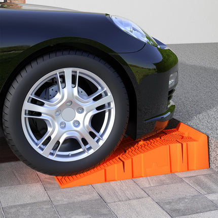 Heavy Duty 5 Ton Plastic Garage Car Service Ramps 1 Pair - Orange