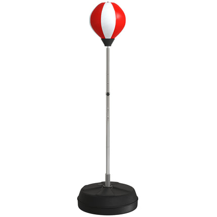 Adjustable Height Punching Bag with Stand and Speed Bag Boxing Set for Teens - Red