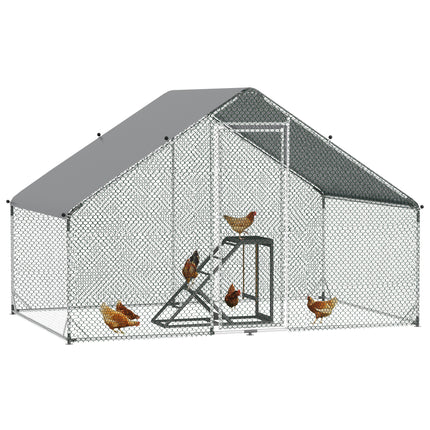 Walk In Chicken Run with Chicken Activity Shelf and Cover, 3 x 2 x 2m