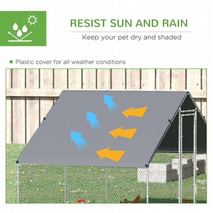 Walk In Chicken Run with Chicken Activity Shelf and Cover, 3 x 2 x 2m