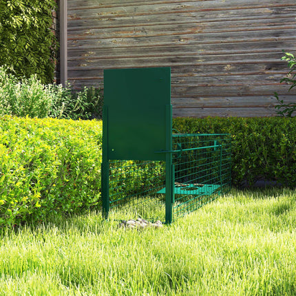 Metal Rat Trap with Single Door, for Small Animals, Dark Green