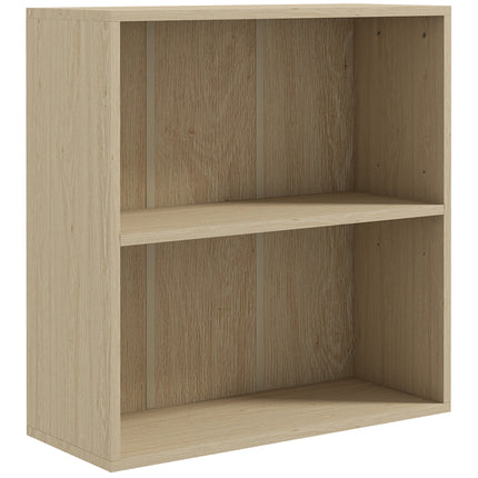 2 Tier Bookshelf, Low Bookcase with Adjustable Shelf, 2 Compartments for Home Of