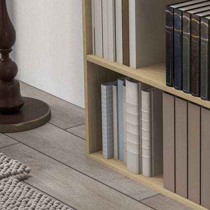 2 Tier Bookshelf, Low Bookcase with Adjustable Shelf, 2 Compartments for Home Of