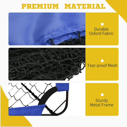 Set of 2 Foldable Football Goal Nets 6x3 ft with Carry Bags for Teens Adults - Blue