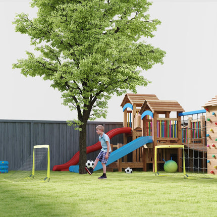Two Football Goal Nets, Foldable Outdoor Sport Training Equipment, for Teens, Ad