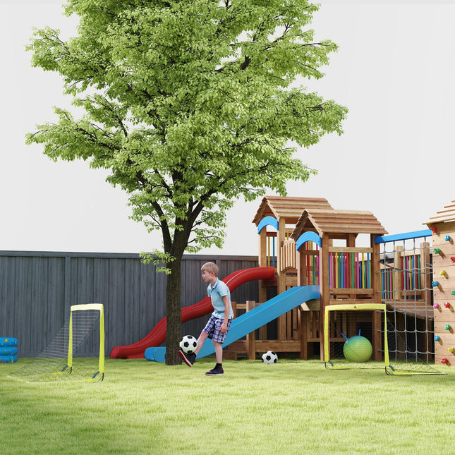 Two Football Goal Nets, Foldable Outdoor Sport Training Equipment, for Teens, Ad