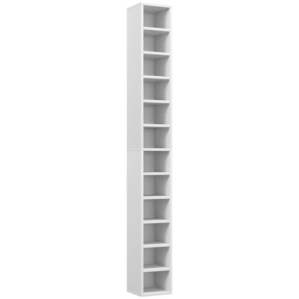 204 Capacity Tall Narrow CD and Media Storage Tower - White