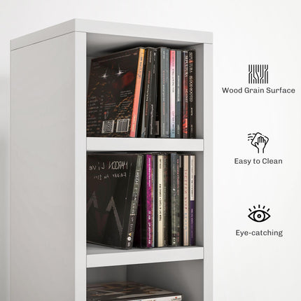 204 Capacity Tall Narrow CD and Media Storage Tower - White