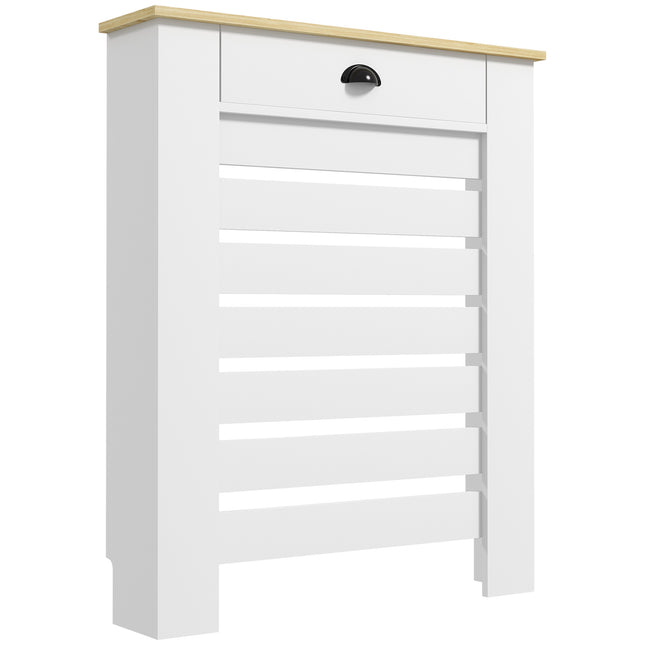 95.5H x 78Wcm Radiator Cover, with Drawer - White