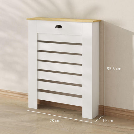 95.5H x 78Wcm Radiator Cover, with Drawer - White