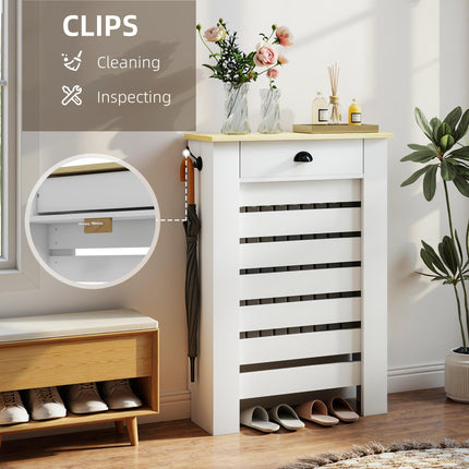 95.5H x 78Wcm Radiator Cover, with Drawer - White