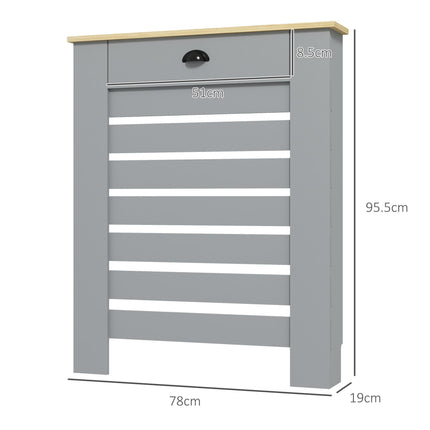 95.5H x 78Wcm Radiator Cover with Drawer - Grey
