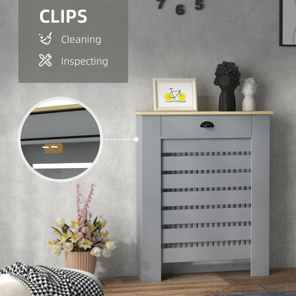 95.5H x 78Wcm Radiator Cover with Drawer - Grey