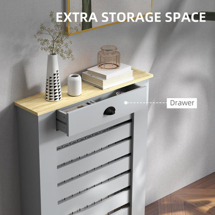 95.5H x 78Wcm Radiator Cover with Drawer - Grey