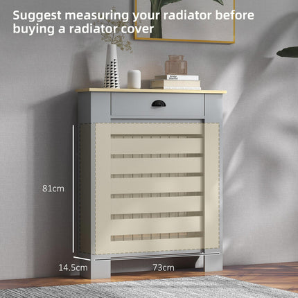 95.5H x 78Wcm Radiator Cover with Drawer - Grey