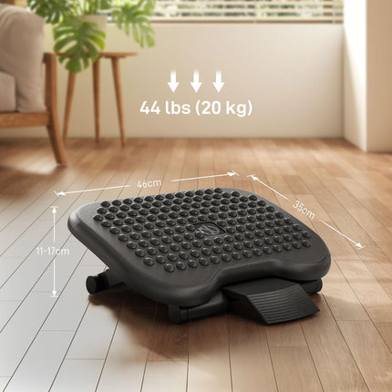Adjustable Height & Angle Tilting Footrest for Home Office - Black
