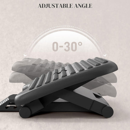 Adjustable Height & Angle Tilting Footrest for Home Office - Black